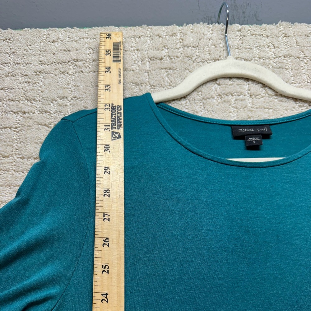 J Jill Wearever Collection Tunic Women S Teal  Paisley Border Print - Picture 5 of 8